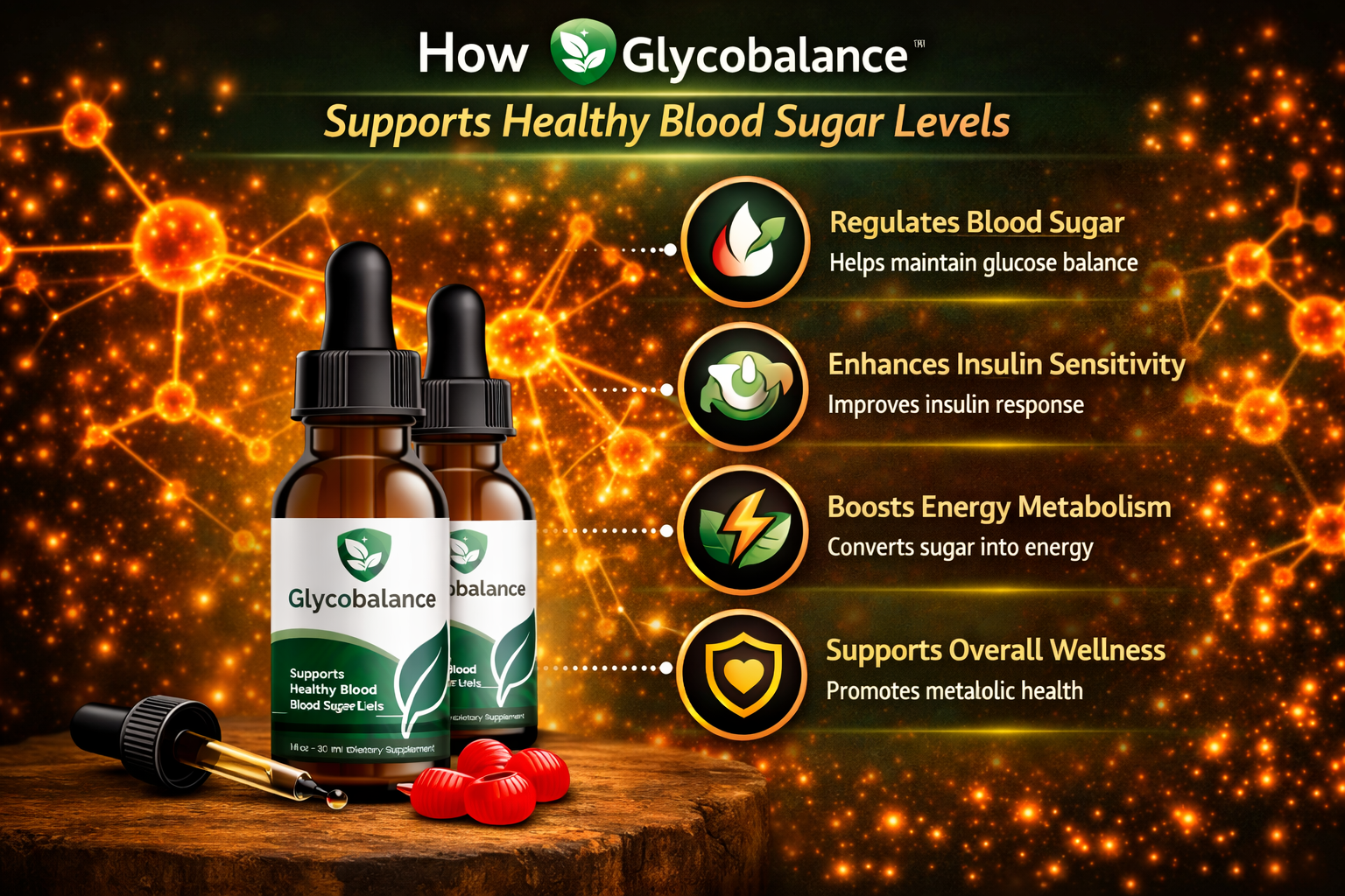 How GlycoBalance supports healthy blood sugar — glucose metabolism, insulin sensitivity, fewer cravings, and steady energy